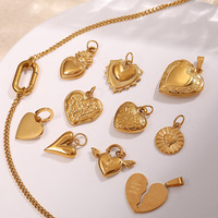 Pendentif en acier inoxydable personnalisé BJG0618N avec zircon, plaqué or 18 carats, pour la fabrication de bracelets, breloque DIY