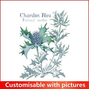 Kreuzstich-Set, blaues Distel-Muster, HD-gedruckter, gezählter <span class=keywords><strong>Aida</strong></span>-Stoff 16/14/11CT, DIY-Handstickerei-Set, Kunsthandwerk, Handarbeit - Product Image 2