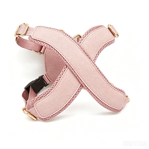 Soft Suede X‑Type Dog <b>Harness</b> With Matching Leash Adjustable Comfortable <b>No</b>‑Pull Pet <b>Harness</b> For Small Medium Breeds - Product Image 2