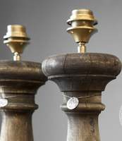 Lampu Meja LED Gaya Rustic Art Deco Buatan Tangan dengan Alas Kayu Akasia Bentuk Oval, Nyaman untuk Kantor, Luar Ruangan, dan Dekorasi Tanaman