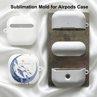 Fonlyu Cetakan Penutup Sublimasi 3D untuk Airpods4 3 2 1 Max DIY Cetakan Pelindung Penutup Earphone Bluetooth Lapisan Tunggal