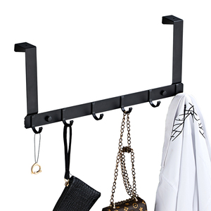 Hotel Household Fittings Metal <strong>Door</strong> Hanging Clothes Rack Kitchen Solid Black <strong>Over</strong> <strong>the</strong> <strong>Door</strong> Steel Bathroom - Product Image 1