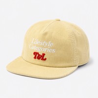 Casquette de camping vintage en velours côtelé 100 % coton, brodée en chenille avec logo personnalisé, boucle réglable argentée/cuivrée, pour l'extérieur, vente en gros