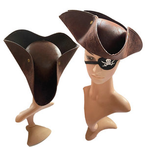Accessoires de fête d'Halloween, masques de pirates des Caraïbes, chapeau triangulaire de Jack Sparrow, turban - Product Image 4