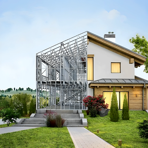 Villa préfabriquée en acier léger, villa modulaire personnalisée, bâtiment résidentiel moderne, maison - Product Image 2