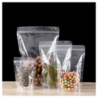 Sachet d'emballage alimentaire refermable en Mylar transparent avec fermeture éclair, pochette autoportante en plastique pour aliments