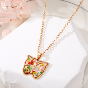New Design Multi Shape Gold Frame Resin <b>Necklaces</b> Handmade Real Preserved <b>Pressed</b> <b>Flower</b> Floral Pendant <b>Necklace</b> Bohemian Women - Product Image 6