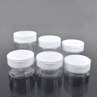 Pot cosmétique unique en plastique PET transparent à large ouverture de 200 ml à 500 ml, pour crème, beurre corporel, poudre dentaire, avec couvercle à clapet