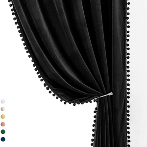 Amity <span class=keywords><strong>Rideau</strong></span> occultant en polyester design personnalisé pour hôtel <span class=keywords><strong>Rideau</strong></span> de chambre <span class=keywords><strong>à</strong></span> coucher et de salon avec boule <span class=keywords><strong>à</strong></span> franges - Product Image 4