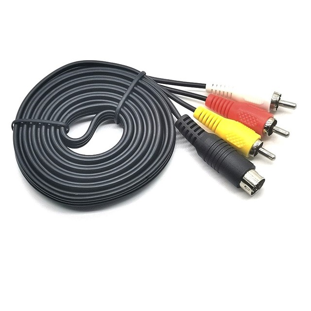 MINI Din 10 Pin Male to 3 RCA Male AV Cable
