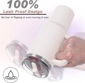 Thumbler personalizado sin Bpa aislado al vacío agua caliente y fría 40 oz vaso <span class=keywords><strong>Tumblr</strong></span> vaso de acero inoxidable con pajita abatible y mango - Product Image 4