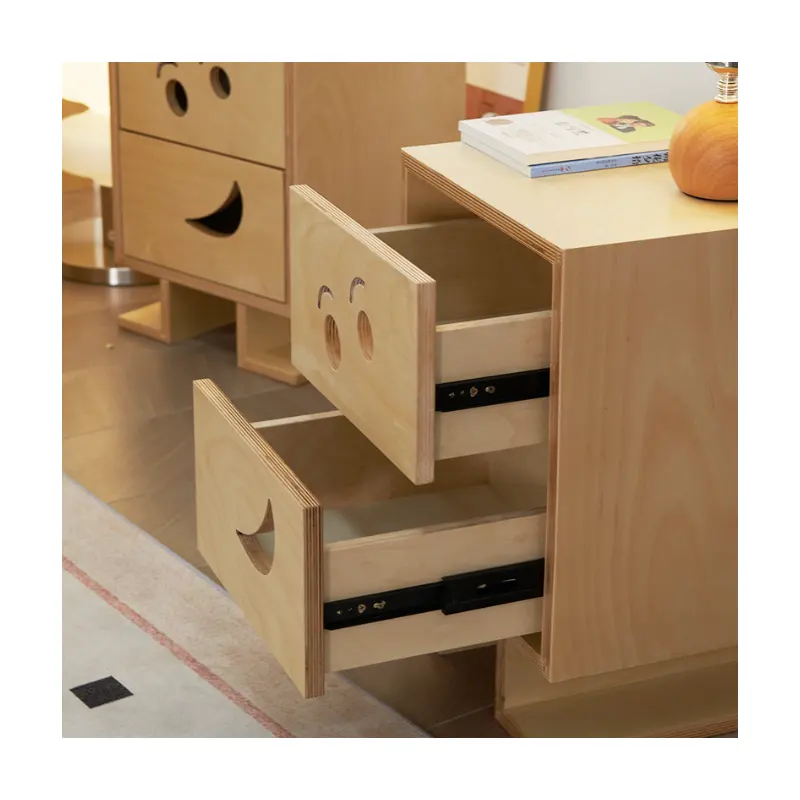 Mesa de cabeceira de madeira para quarto infantil, armário favorito de estilo desenho animado, 2 gavetas, mais vendido