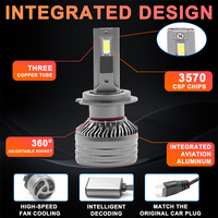 Phares LED FSYLX 100W 20000LM X5 H1 H3 H4 H7 H8 H10 H11 9005 9006 9012, ampoules de voiture pour A3, en aluminium aéronautique