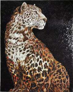 لوحة فنية جدارية من الفسيفساء الزجاجية بتصميم الفهد العصري مقاس 120×180 سم، بلاط باركيه كلاسيكي للاستخدام الداخلي والخارجي بتصميم جرافيكي - Product Image 2