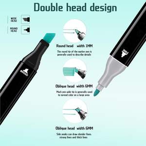 60 couleurs de marqueurs permanents à l'alcool, marqueurs d'art à double pointe, marqueurs à l'alcool pour adultes, dessin - Product Image 4