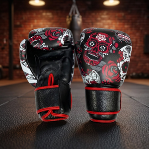 Guantes de Boxeo Impresos con Dedos Completos, Guantes de Entrenamiento de Artes Marciales con Soporte de Muñeca con Cierre de Gancho y Bucle para Gimnasio y Combate - Product Image 5