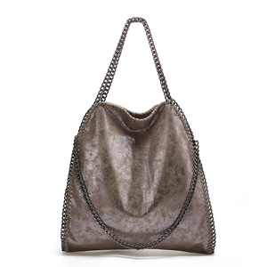 Venta al por mayor de gran capacidad de señora Tote Bags Moda Único Bolso de hombro de cuero de la PU de las mujeres de la cadena del cubo Bolsos - Product Image 3