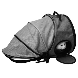 Pet <b>Backpack</b> For <b>Cats</b> And Small Dogs Breathable Mesh Carrier Portable Round Design Under 12 Lbs Capacity - Product Image 2