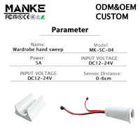 Interrupteur à détecteur de mouvement IR 5A DC12V-24V pour armoires, placards de cuisine, éclairage LED inductif, commande de porte