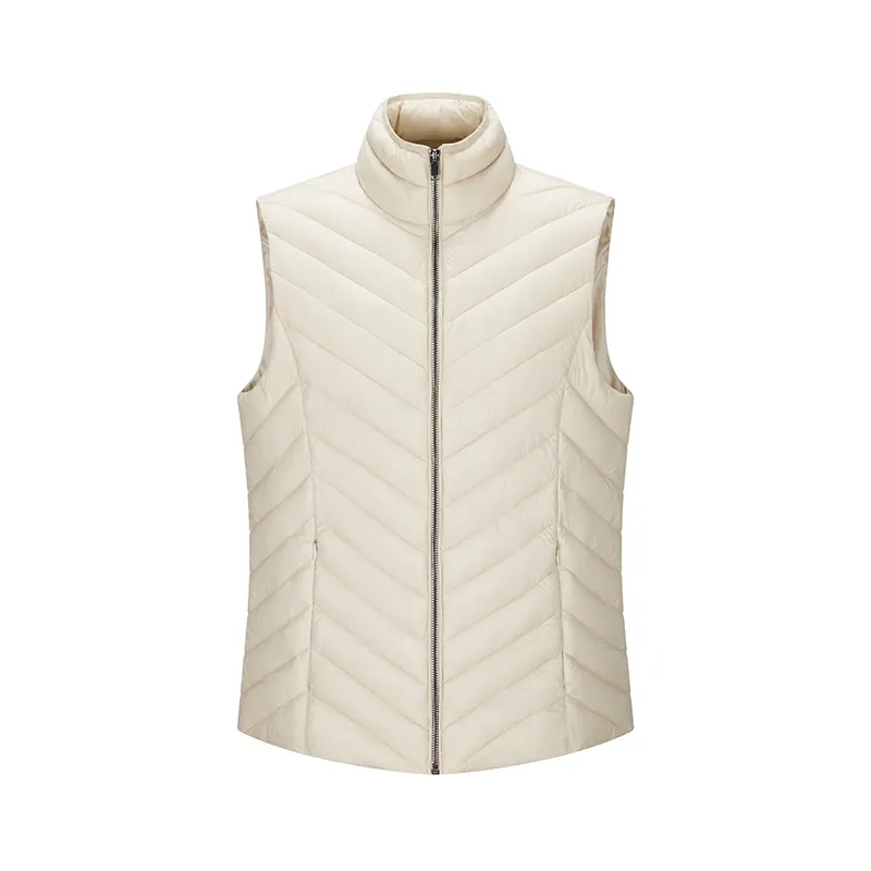 custom high quality slim lightweight packable sleeveless zip-up jacket quilted puffer waistcoat