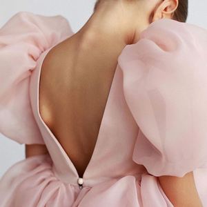 Robe de princesse vintage pour fille, robe en tulle à manches bouffantes rose pour mariage, fête d'anniversaire, tutu pour enfant - Product Image 3