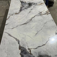 Lámina de Chapa de Mármol UV, Panel de Pared de Mármol de 3 mm, Revestimiento de PVC Ignífugo, Panel de Pared de PVC para Interiores del Hogar, Decoración de Sala de Estar