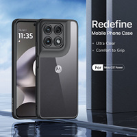 Coque de téléphone transparente antichoc en PU+TPU avec finition givrée de style minimaliste pour Motorola Moto G37 Power+