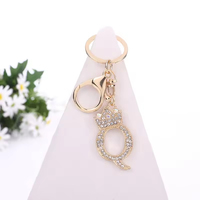 Collier de bijoux personnalisé avec initiales, style punk hip-hop, pendentif breloque lettre alphabet A-Z couronne, porte-clés, vente en gros