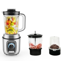 Machine 3-en-1 Multifonction 1.5L 1.8L Haute Vitesse pour Cuisine Hôtel Maison : Mixeur, Broyeur de Table, Presse-Agrumes et Blender Électrique pour Smoothies