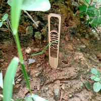 Étiquette personnalisée découpée au laser pour plantes de jardin étiquettes suspendues en bois de bambou étiquette pour plantes de jardin fleurs herbes
