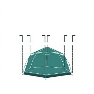 Tente gonflable double couche imperméable Lumina 4 Post pour 3-4 personnes, style camouflage/jeu de terrain, une chambre, pour camping estival - Product Image 1