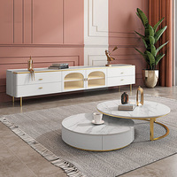 Meuble TV minimaliste de luxe italien, table basse en ardoise pour petits appartements, pierre frittée pour la salle à manger, meubles de maison