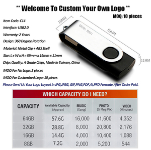 Venta al por mayor de unidades flash USB giratorias de 4GB 8GB 16GB 32GB 64GB 128GB 256GB 512GB 1TB 2TB - Product Image 4