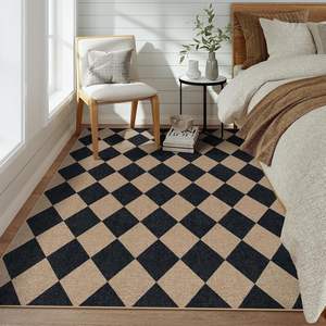 Pour <span class=keywords><strong>Amazon</strong></span>, <span class=keywords><strong>tapis</strong></span> élégant en polyester à carreaux <span class=keywords><strong>tapis</strong></span> <span class=keywords><strong>de</strong></span> <span class=keywords><strong>sol</strong></span> absorbant en latex pour <span class=keywords><strong>camping</strong></span> en plein air pique-nique balcon maison salon - Product Image 2