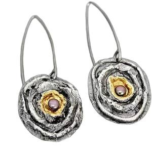 Drop <b>Earrings</b> Geometric Design Bezel Setting Medical Silicone Ear <b>Post</b> Yiwu Origin CY1908 - Product Image 5