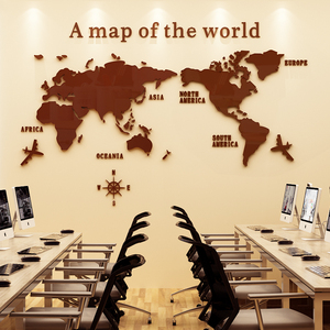 Autocollants acryliques de grande taille 3d, décoration de la maison, amovibles, <span class=keywords><strong>carte</strong></span> <span class=keywords><strong>du</strong></span> <span class=keywords><strong>monde</strong></span>, pour salon, - Product Image 5
