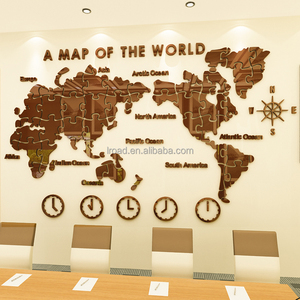 Accenti decorativi creativo stereoscopico ufficio azienda negozio casa arte decorativa mappa del mondo decorazione della parete in acrilico - Product Image 4