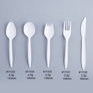 Cubiertos Desechables de Plástico de Grado Alimenticio de 5.5 Pulgadas, Envueltos Individualmente en Plástico PP, Blancos/Negros, con Logotipo Personalizado - Product Image 5