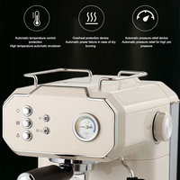 Machine à café italienne à grains de 15 bars, machine à expresso semi-automatique, cappuccino, avec mousseur à lait et vaporisateur
