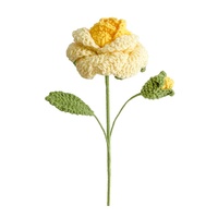 Tissé à la main Rose Artificielle Crochet Bouquet Décoration de La Maison Fleurs pour Noël Graduation Nouvel An Photographie Props