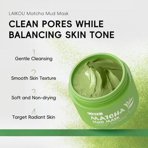 Masque de boue à l'extrait de matcha LAIKOU pour femmes, soin de la peau en marque privée pour le visage et le nez, produit de beauté pour la réparation de la peau et l'élimination de l'acné - Product Image 5