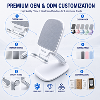 Support de téléphone portable pliable et réglable en gros, support de bureau pour téléphone portable et tablette, en ABS antidérapant, fournisseur d'usine OEM ODM