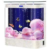 Aquarium en verre courbé thermiquement intégré, pour salon domestique (à poser au sol et contre le mur)