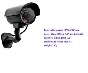 Caméra factice Bullet étanche pour extérieur et intérieur, caméra <span class=keywords><strong>de</strong></span> sécurité CCTV <span class=keywords><strong>de</strong></span> <span class=keywords><strong>surveillance</strong></span> avec LED rouge clignotante - Product Image 4
