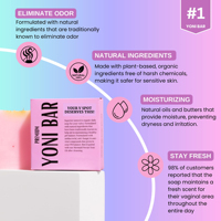 OEM/ODM Probiotiques et ingrédients naturels Savon de soin féminin Savon de lavage Yoni rose Barre de savon pour femmes Ph Balance