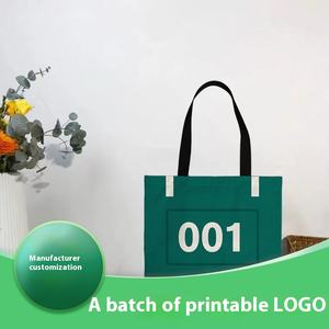 Bolso de Mano Unisex de Lona de PVC, Simple, Elegante, de Gran Capacidad, Ligero, Práctico para Viajar, Resistente, con Transferencia Térmica, Mediano - Product Image 2