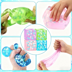 Wholesale Summer Refreshing Water Cube Squeeze Relieve Stress Soft <b>Rubber</b> Toys Elastic Stretch Snowflake <b>Blocks</b> Enjoy Ice Cubes - Product Image 3
