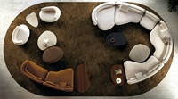 Forme incurvée organique irrégulière cadre en bois adaptable salon ensemble de meubles d'intérieur salon luxe grand canapé sectionnel