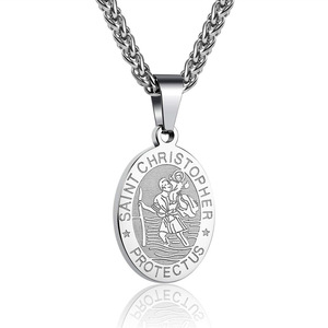 Collar Religioso Vintage <span class=keywords><strong>de</strong></span> Acero Inoxidable, <span class=keywords><strong>Medalla</strong></span> <span class=keywords><strong>Milagrosa</strong></span> Plateada y Dorada con Patrón Geométrico, Colgante <span class=keywords><strong>de</strong></span> <span class=keywords><strong>la</strong></span> Virgen María, Católico - Product Image 6
