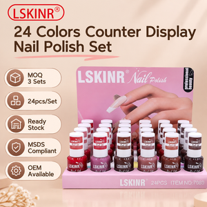 LSKINR 7080 24 Colors Nail Polish Set with Counter Display Box Air Dry Fast Drying Salon Wholesale OEM Private Label - Product Image 5